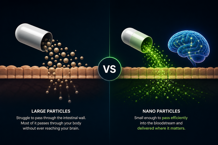 Traditional supplement vs nano absorption comparison