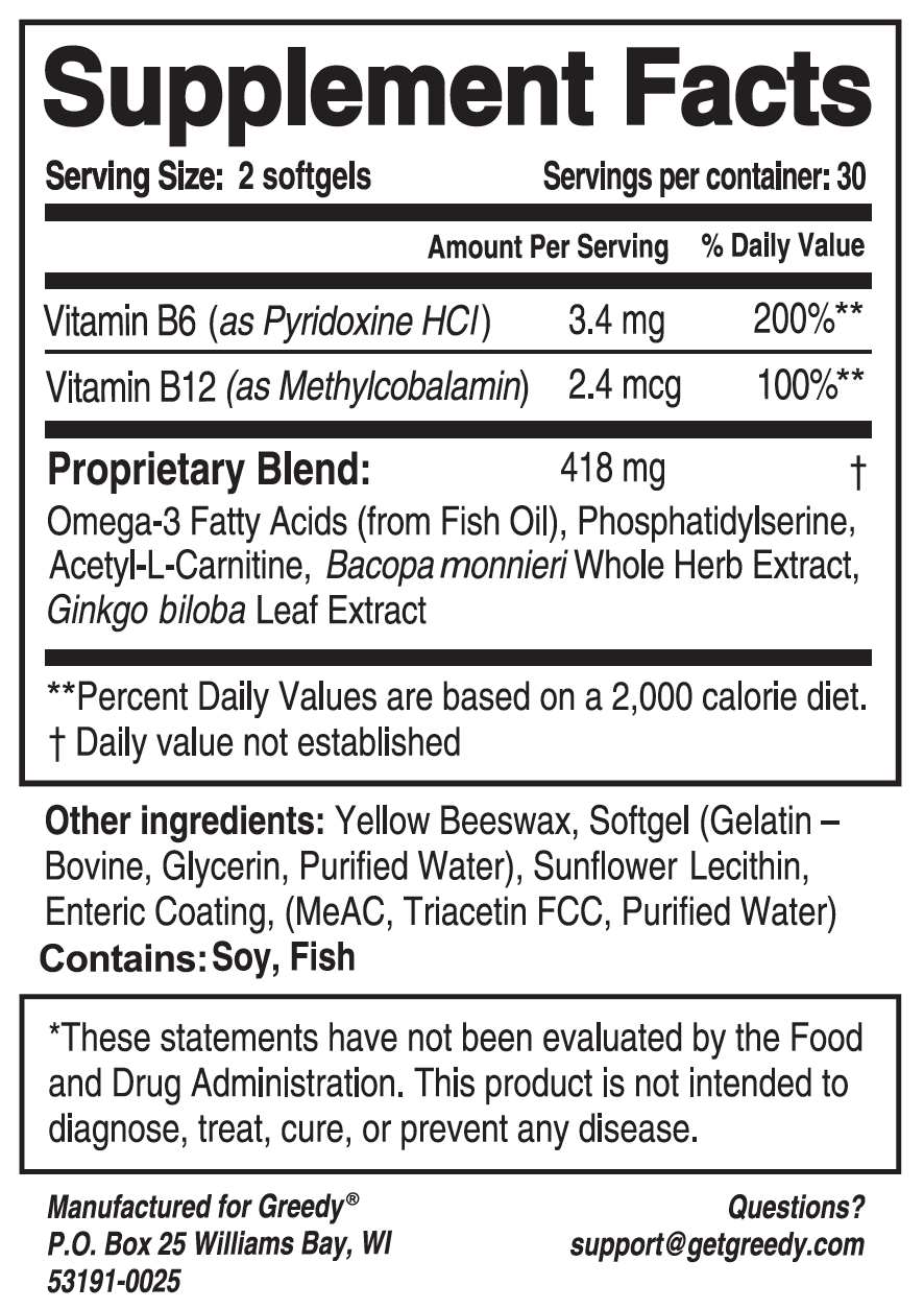 Greedy Supplement Facts