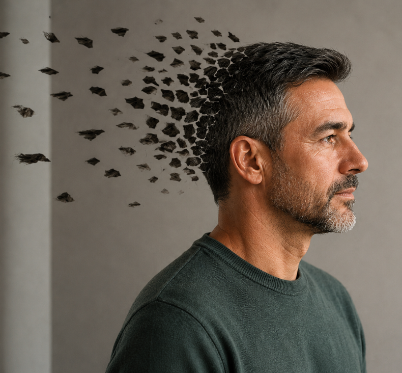 Man side profile brain health visual